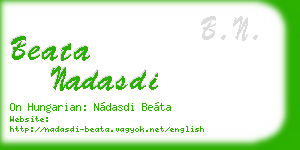 beata nadasdi business card