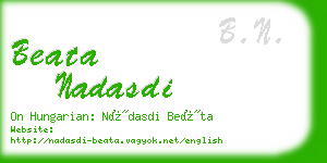 beata nadasdi business card